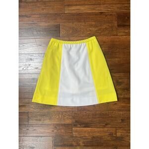 Vintage Clothing - A-Line Above Knee Mod Skirt Yellow White - Medium - Haymaker